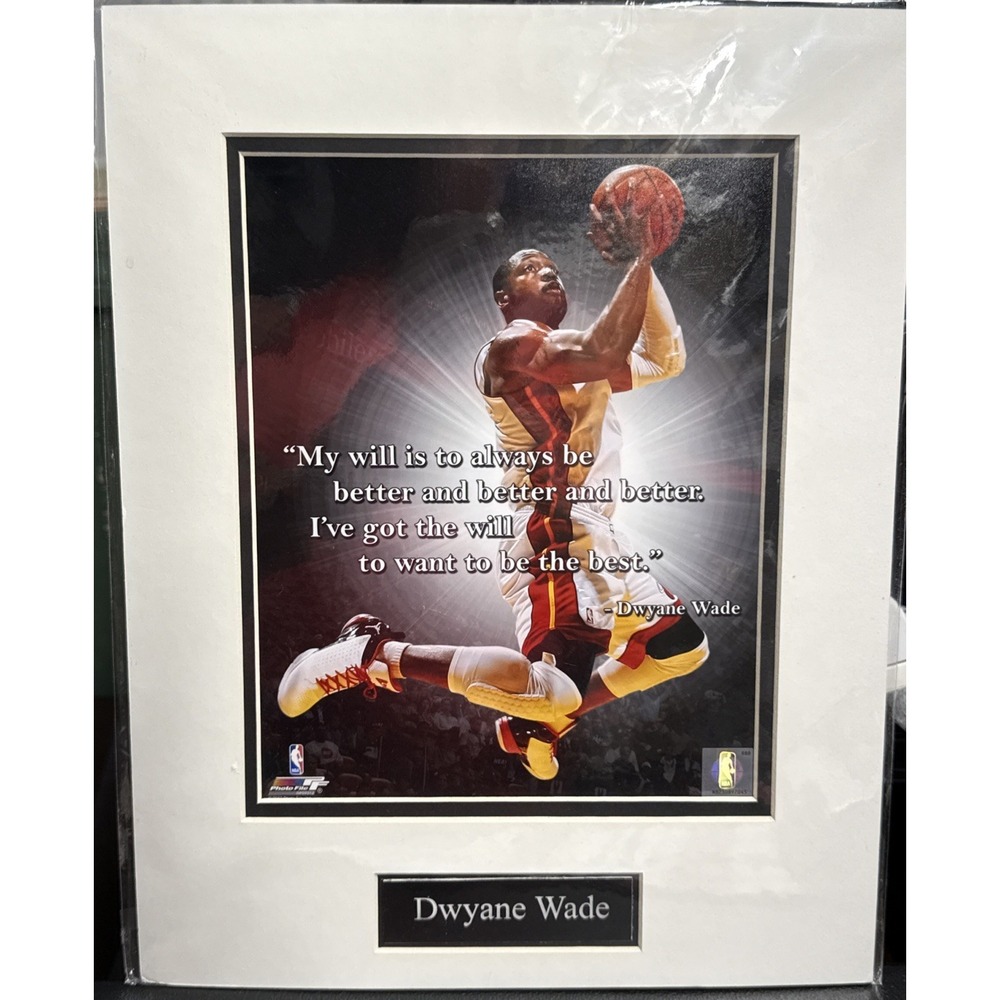 NBA Dwyane Wade Miami Heat Pro Quote Matted Ready For Frame. Official NBA